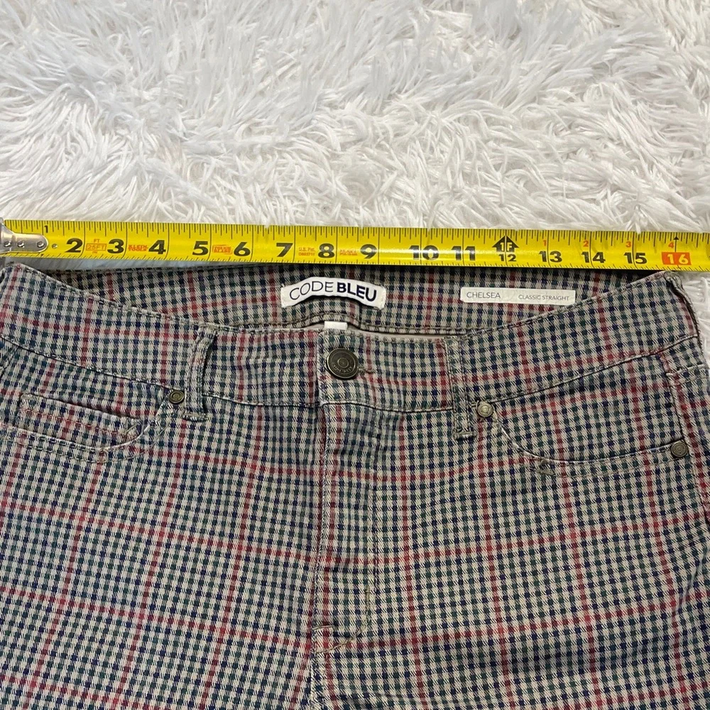 Code Bleu CHELSEA  CLASSIC STRIGHT Checkered JEANS SIZE 12